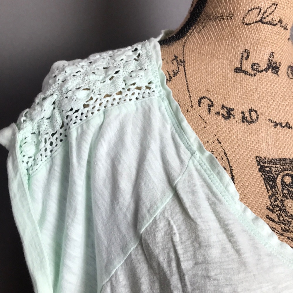 Gap Top - cap sleeve -mint green XL